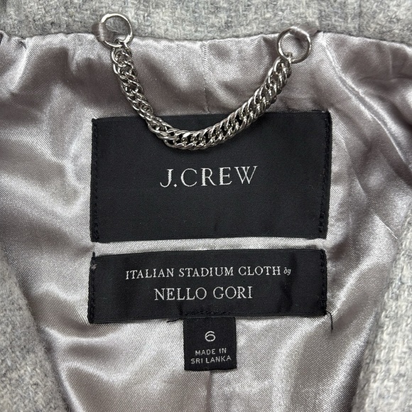 J. Crew Chateau Parka Italian Stadium Cloth Wool Long Coat Jacket Winter Grey 6 - Picture 10 of 13